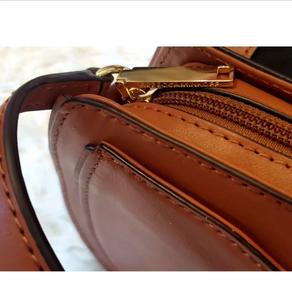 REBECCA MINKOFF MINI SUEDE & LEATHER SATCHEL - Picture 6 of 15